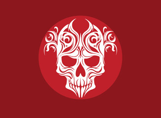 Skull head logo for designs. Vector illustration