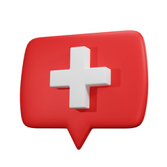 Plus Positive add health sign Icon - 3D Render