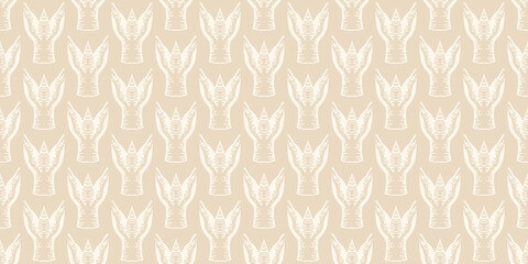 Background pattern with floral elements on a beige background - seamless texture - vector illustration
