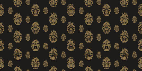 Background pattern with decorative elements on black background - seamless texture - vector illustration