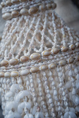 Handmade souvenir decorated with different sea shells