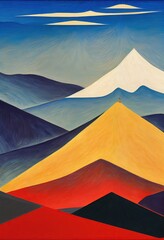  mountain painting Generative AI