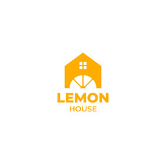 Vector lemon house logo design illustration