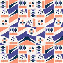Fototapeta premium Orange Blue geometric pattern minimalist artwork with abstract shapes and simple images. suitable for web banners, business presentations, branding, wallpapers, advertisements, posters, mockups