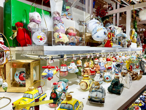 Moscow, Russia, December, 04, 2022. New Year's toys in the central store "Detsky Mir" on Lubyanka street. Moscow