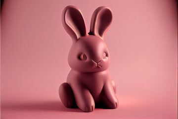 illustration of sweet glazed pink easter rabbit marmalade sweet springtime concept. AI