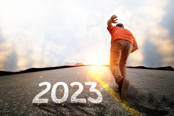 Leadership concept, goal planning, starting the new year 2023, creating a new business and...