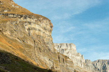 Fototapeta na wymiar Dramatic swiss mountain panorama at the Klausenpass region in Switzerland