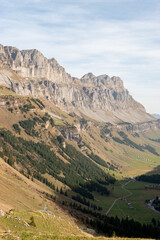 Fototapeta na wymiar Dramatic swiss mountain panorama at the Klausenpass region in Switzerland