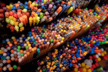 Background of lots assorted colorful marker pen set