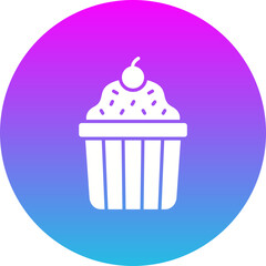Muffin Gradient Circle Glyph Inverted Icon