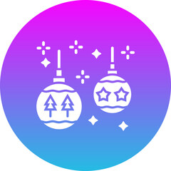 Christmas Ball Gradient Circle Glyph Inverted Icon