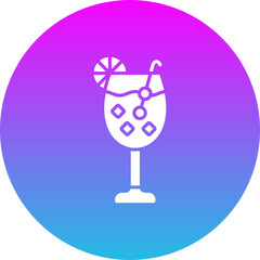 Cocktail Gradient Circle Glyph Inverted Icon