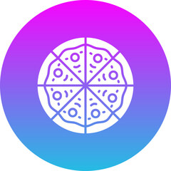 Pizza Gradient Circle Glyph Inverted Icon