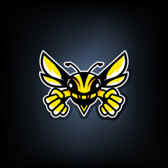 hornet mascot sport team game logo