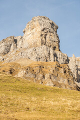 Incredible beautiful mountain panorama view at the Klausenpass in Switzerland