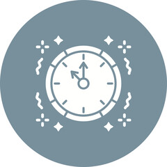Clock Multicolor Circle Glyph Inverted Icon