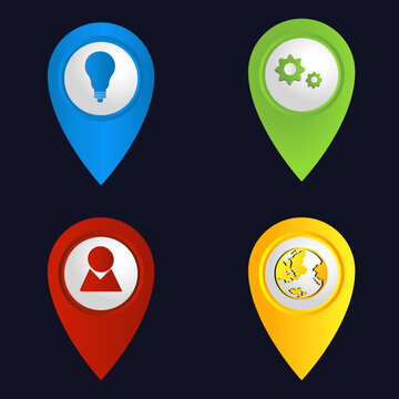 Location Icon Set Use Like Pointer, Map Icon Etc