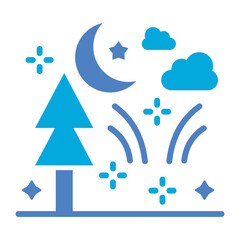 Night Glyph Two Color Icon