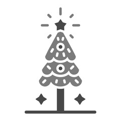 Christmas Tree Greyscale Glyph Icon