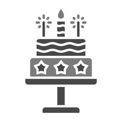 Cake Greyscale Glyph Icon