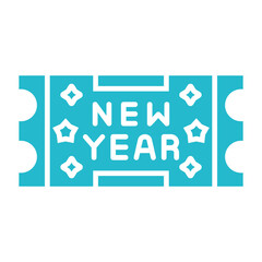 Ticket Multicolor Glyph Icon