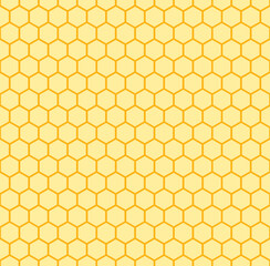 Yellow background with hexagons. Vector texture for honey products