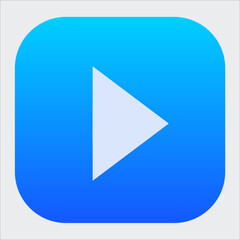 Media player icons set. The blue icon is for the web business technology icons set. 