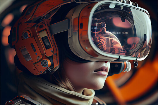 A Vibrant illustration of a person using a virtual reality headset. Perfect for tech and gaming websites, blogs, or social media posts.