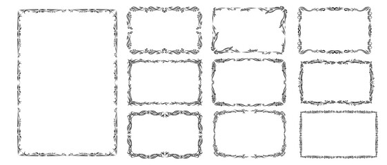 Decorative frames. Retro ornamental ,vintage rectangle ornaments and ornate border.