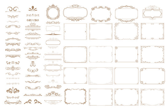 Decorative frames. Retro ornamental ,vintage rectangle ornaments and ornate border.