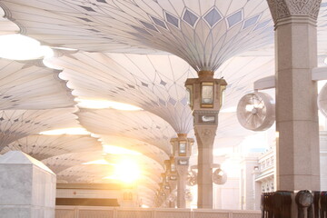 beautiful nabawi mosque Umbrella construction