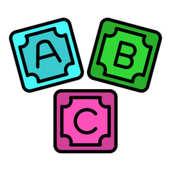 Abc Block Filled Line Icon