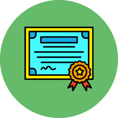 Diploma Multicolor Circle Filled Line Icon