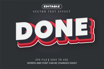 3D Editable modern done text typography effect