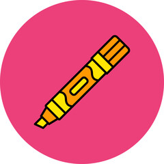 Marker Multicolor Circle Filled Line Icon