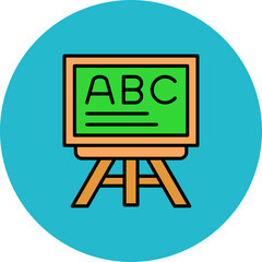 Blackboard Multicolor Circle Filled Line Icon