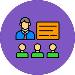 Lecture Multicolor Circle Filled Line Icon