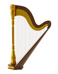 Harp on transparent background.