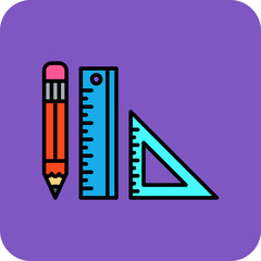 Geometry Multicolor Round Corner Filled Line Icon