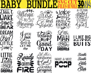 Obraz premium Cute Baby Quotes SVG Cut files Bundle 