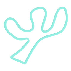 tiffany blue acrylic oil paint brush style  element aesthetic choral frame stem png vector file