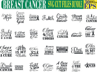 Breast cancer SVG Bundle Quotes  