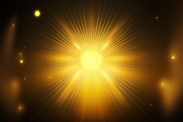 illustration of glow yellow light with light ray spread around 
