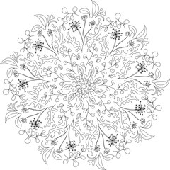Seamless decorative mandala ornament in ethnic oriental style. Circular pattern in form of mandala for Henna, Mehendi, tattoo, decoration and printing
