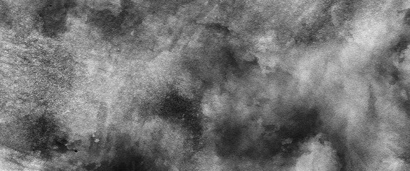 Beautiful grey watercolor grunge. Black marble texture background. abstract nature pattern for design. Border from smoke. Misty effect for film, text or space. Abstract black, gray wall texture.