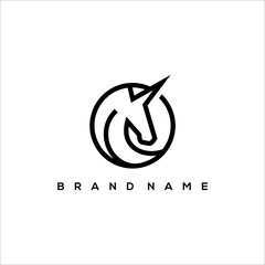 unicorn line art logo vector © Dwi
