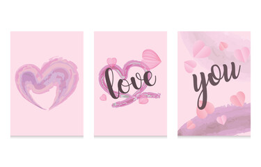 Hand drawn vector illustration valentine frame. love watercolor. Abstract design with doodle lines shapes. Contemporary art wallpaper isolated on white background. minimalist style pastel decoration