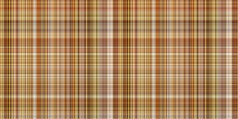 Woodland brown tartan seamless border textile. Tonal autumnal forest plaid with organic texture. banner of orange stripe for rough washi tape.