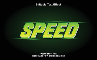 speed 3d text effect. editable text effect premium vectors